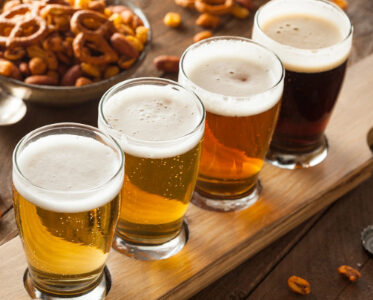 Four Glasses of Different Types of Beer